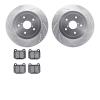 7602-13005 Drilled/Slotted Brake Rotors w/5000 Euro Ceramic Brake Pads Kit [Silver], 2005-2007 Subaru, Position: Rear - image 1
