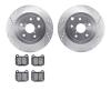 7602-13007 Drilled/Slotted Brake Rotors w/5000 Euro Ceramic Brake Pads Kit [Silver], 2008-2020 Subaru, Position: Rear - image 1