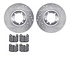 7602-16002 Drilled/Slotted Brake Rotors w/5000 Euro Ceramic Brake Pads Kit [Silver], 1981-1989 Alfa Romeo, Position: Front - image 1