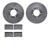 7602-20001 Drilled/Slotted Brake Rotors w/5000 Euro Ceramic Brake Pads Kit [Silver], 1973-1997 Jaguar, Position: Front - image 1