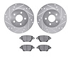 7602-20010 Drilled/Slotted Brake Rotors w/5000 Euro Ceramic Brake Pads Kit [Silver], 2001-2004 Multiple Makes/Models, Position:  - image 1