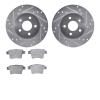 7602-20011 Drilled/Slotted Brake Rotors w/5000 Euro Ceramic Brake Pads Kit [Silver], 2005-2008 Multiple Makes/Models, Position:  - image 1