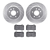 7602-20014 Drilled/Slotted Brake Rotors w/5000 Euro Ceramic Brake Pads Kit [Silver], 2000-2006 Jaguar, Position: Rear - image 1