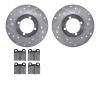 7602-22000 Drilled/Slotted Brake Rotors w/5000 Euro Ceramic Brake Pads Kit [Silver], 1967-1971 Opel, Position: Front - image 1