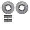 7602-22001 Drilled/Slotted Brake Rotors w/5000 Euro Ceramic Brake Pads Kit [Silver], 1968-1973 Opel, Position: Front - image 1