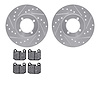 7602-22004 Drilled/Slotted Brake Rotors w/5000 Euro Ceramic Brake Pads Kit [Silver], 1974-1979 Multiple Makes/Models, Position:  - image 1