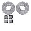 7602-22005 Drilled/Slotted Brake Rotors w/5000 Euro Ceramic Brake Pads Kit [Silver], 1976-1979 Lotus, Position: Front - image 1