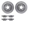 7602-27023 Drilled/Slotted Brake Rotors w/5000 Euro Ceramic Brake Pads Kit [Silver], 1998-2004 Volvo, Position: Front - image 1