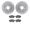 7602-27026 Drilled/Slotted Brake Rotors w/5000 Euro Ceramic Brake Pads Kit [Silver], 2000-2004 Volvo, Position: Front - image 1