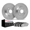7602-27027 Drilled/Slotted Brake Rotors w/5000 Euro Ceramic Brake Pads Kit [Silver], 2000-2004 Multiple Makes/Models, Position:  - image 2