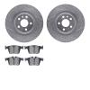 7602-27047 Drilled/Slotted Brake Rotors w/5000 Euro Ceramic Brake Pads Kit [Silver], 2016-2021 Volvo, Position: Rear - image 1
