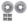 7602-31007 Drilled/Slotted Brake Rotors w/5000 Euro Ceramic Brake Pads Kit [Silver], 1976-1982 BMW, Position: Front - image 1