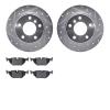 7602-31027 Drilled/Slotted Brake Rotors w/5000 Euro Ceramic Brake Pads Kit [Silver], 1991-1999 BMW, Position: Rear - image 1