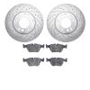7602-31030 Drilled/Slotted Brake Rotors w/5000 Euro Ceramic Brake Pads Kit [Silver], 1991-1993 BMW, Position: Front - image 1