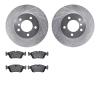 7602-31042 Drilled/Slotted Brake Rotors w/5000 Euro Ceramic Brake Pads Kit [Silver], 1999-2008 BMW, Position: Front - image 1