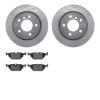 7602-31054 Drilled/Slotted Brake Rotors w/5000 Euro Ceramic Brake Pads Kit [Silver], 2003-2008 BMW, Position: Rear - image 1