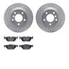 7602-31063 Drilled/Slotted Brake Rotors w/5000 Euro Ceramic Brake Pads Kit [Silver], 2006-2013 BMW, Position: Rear - image 1