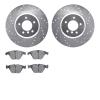 7602-31086 Drilled/Slotted Brake Rotors w/5000 Euro Ceramic Brake Pads Kit [Silver], 2011-2016 BMW, Position: Front - image 1