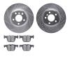 7602-31091 Drilled/Slotted Brake Rotors w/5000 Euro Ceramic Brake Pads Kit [Silver], 2012-2020 BMW, Position: Rear - image 1