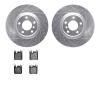 7602-31094 Drilled/Slotted Brake Rotors w/5000 Euro Ceramic Brake Pads Kit [Silver], 2012-2020 BMW, Position: Rear - image 1