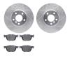 7602-31109 Drilled/Slotted Brake Rotors w/5000 Euro Ceramic Brake Pads Kit [Silver], 2007-2019 BMW, Position: Front - image 1