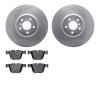 7602-31111 Drilled/Slotted Brake Rotors w/5000 Euro Ceramic Brake Pads Kit [Silver], 2010-2014 BMW, Position: Rear - image 1