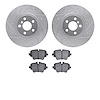 7602-31115 Drilled/Slotted Brake Rotors w/5000 Euro Ceramic Brake Pads Kit [Silver], Fits Select Multiple Makes/Models, Position - image 1