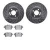 7602-32000 Drilled/Slotted Brake Rotors w/5000 Euro Ceramic Brake Pads Kit [Silver], 2002-2006 Mini, Position: Front - image 1
