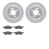 7602-32001 Drilled/Slotted Brake Rotors w/5000 Euro Ceramic Brake Pads Kit [Silver], 2002-2008 Mini, Position: Rear - image 1