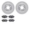 7602-32002 Drilled/Slotted Brake Rotors w/5000 Euro Ceramic Brake Pads Kit [Silver], 2007-2015 Mini, Position: Rear - image 1
