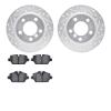 7602-32009 Drilled/Slotted Brake Rotors w/5000 Euro Ceramic Brake Pads Kit [Silver], 2011-2016 Mini, Position: Rear - image 1