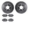 7602-32011 Drilled/Slotted Brake Rotors w/5000 Euro Ceramic Brake Pads Kit [Silver], 2013-2016 Mini, Position: Rear - image 1