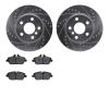 7602-32016 Drilled/Slotted Brake Rotors w/5000 Euro Ceramic Brake Pads Kit [Silver], Fits Select Mini, Position: Front - image 1