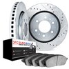 7602-40000 Drilled/Slotted Brake Rotors w/5000 Euro Ceramic Brake Pads Kit [Silver], 2001-2002 Mopar, Position: Rear - image 2