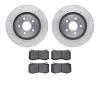 7602-42000 Drilled/Slotted Brake Rotors w/5000 Euro Ceramic Brake Pads Kit [Silver], 2006-2010 Mopar, Position: Front - image 1