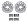 7602-42005 Drilled/Slotted Brake Rotors w/5000 Euro Ceramic Brake Pads Kit [Silver], Fits Select Mopar, Position: Rear - image 1