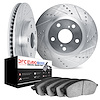 7602-42013 Drilled/Slotted Brake Rotors w/5000 Euro Ceramic Brake Pads Kit [Silver], Fits Select Mopar, Position: Front - image 1