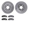 7602-45001 Drilled/Slotted Brake Rotors w/5000 Euro Ceramic Brake Pads Kit [Silver], 2006-2016 GM, Position: Front - image 1