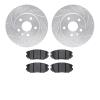 7602-45002 Drilled/Slotted Brake Rotors w/5000 Euro Ceramic Brake Pads Kit [Silver], 2011-2016 GM, Position: Front - image 1