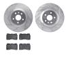 7602-45006 Drilled/Slotted Brake Rotors w/5000 Euro Ceramic Brake Pads Kit [Silver], 2009-2013 GM, Position: Front - image 1