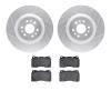 7602-46003 Drilled/Slotted Brake Rotors w/5000 Euro Ceramic Brake Pads Kit [Silver], 2004-2011 GM, Position: Front - image 1