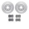 7602-46004 Drilled/Slotted Brake Rotors w/5000 Euro Ceramic Brake Pads Kit [Silver], 2004-2011 GM, Position: Rear - image 1