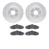 7602-46006 Drilled/Slotted Brake Rotors w/5000 Euro Ceramic Brake Pads Kit [Silver], 2005-2013 GM, Position: Front - image 1