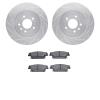7602-46007 Drilled/Slotted Brake Rotors w/5000 Euro Ceramic Brake Pads Kit [Silver], 2005-2011 GM, Position: Rear - image 1