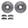 7602-46008 Drilled/Slotted Brake Rotors w/5000 Euro Ceramic Brake Pads Kit [Silver], 2006-2016 GM, Position: Front - image 1