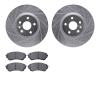 7602-46010 Drilled/Slotted Brake Rotors w/5000 Euro Ceramic Brake Pads Kit [Silver], 2008-2014 GM, Position: Front - image 1