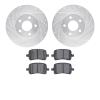 7602-47005 Drilled/Slotted Brake Rotors w/5000 Euro Ceramic Brake Pads Kit [Silver], 2008-2008 GM, Position: Front - image 1