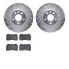 7602-47010 Drilled/Slotted Brake Rotors w/5000 Euro Ceramic Brake Pads Kit [Silver], 2014-2019 GM, Position: Front - image 1