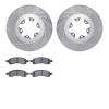 7602-48007 Drilled/Slotted Brake Rotors w/5000 Euro Ceramic Brake Pads Kit [Silver], 2009-2012 GM, Position: Front - image 1