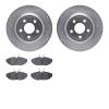 7602-54006 Drilled/Slotted Brake Rotors w/5000 Euro Ceramic Brake Pads Kit [Silver], 2003-2005 Jaguar, Position: Rear - image 1